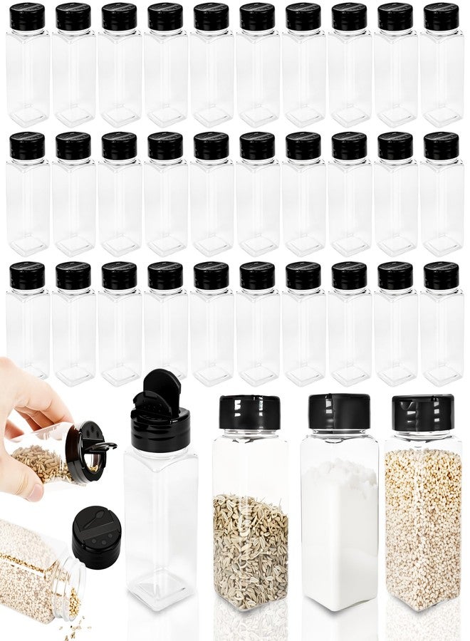 Conagel 36 Pack 3.5 oz Plastic Spice Jars with Shaker Lids Square Seasoning Containers Clear Empty Storage Spice Bottles for Spice Peppers - Image 1